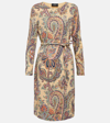 Etro Paisley Belted Minidress In Multicoloured