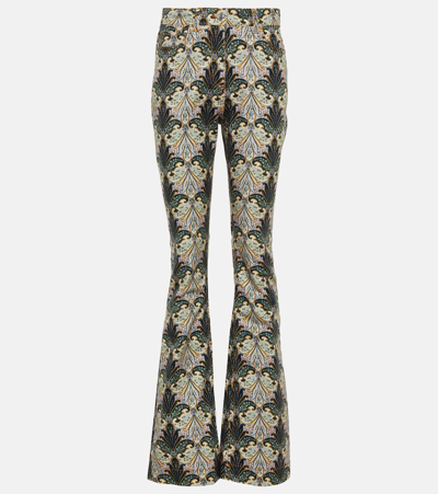 Etro Printed High-rise Flared Pants In Neutrals
