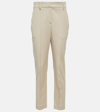 Brunello Cucinelli Cotton-blend Slim Pants In Beige