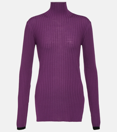 Plan C Ribbed-knit Wool Jumper In Pink