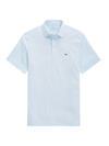 Vineyard Vines St. Jean Striped Polo Shirt In Whitecap Bora Blue