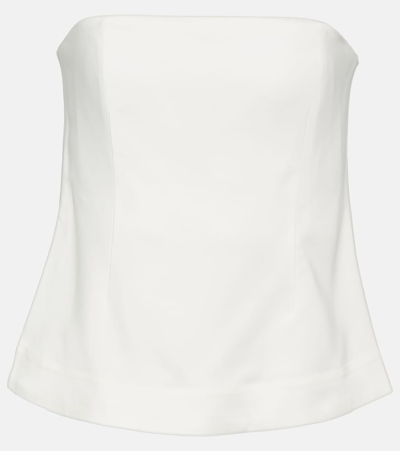 Co Strapless Stretch-crepe Bustier Top In Ivory
