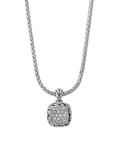 John Hardy Women's Classic Chain Sterling Silver & 0.21 Tcw Diamond Pendant Necklace