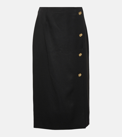 Nina Ricci Wool Midi Pencil Skirt In Black