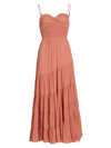 Free People Sundrenched Smocked Waist Tiered Cotton Maxi Dress In Canyon Clay