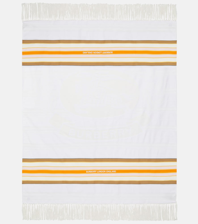 Burberry Striped Cotton Beach Towel In Multicoloured