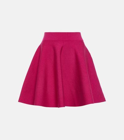 NINA RICCI FLARED WOOL-BLEND MINISKIRT