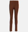 Joseph Gabardine Stretch Leggings In Mahogany