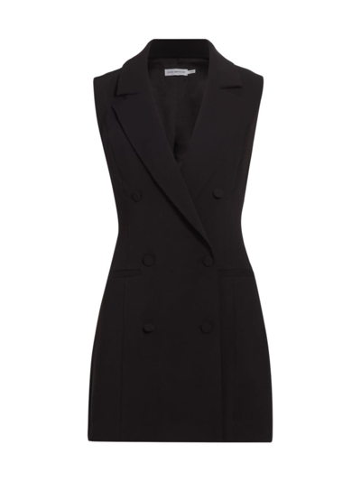 Good American Luxe Sleeveless Blazer Minidress In Black