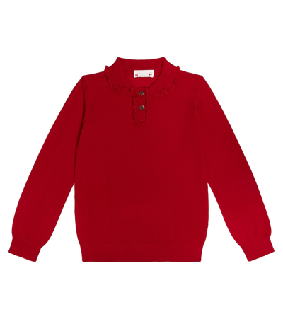 Bonpoint Kids' Brynja Wool Sweater In Red