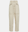 Isabel Marant Wide-leg Cotton And Hemp Trousers With Multiple Pockets In White