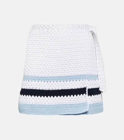 The Upside Crochet-knit A-line Miniskirt In White