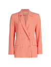 Free People Women's Olivia Belted Double-breasted Blazer In Strawberry Colada