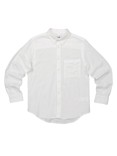 Nn07 Cohen Long Sleeve Button Front Shirt In White