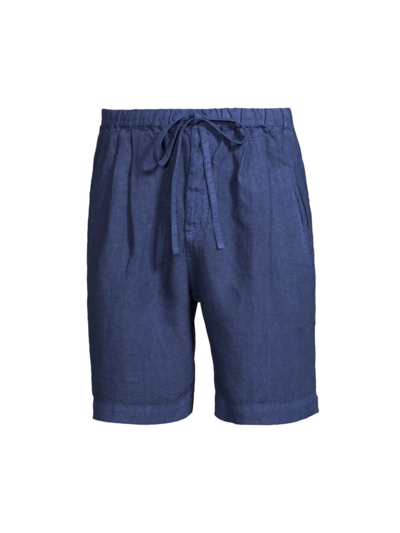Massimo Alba Kevin Straight-leg Linen Drawstring Shorts In Blue Massaua