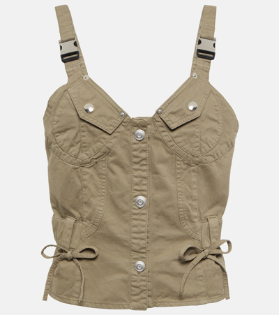 Coperni Utility Bustier Cotton Top In Brown