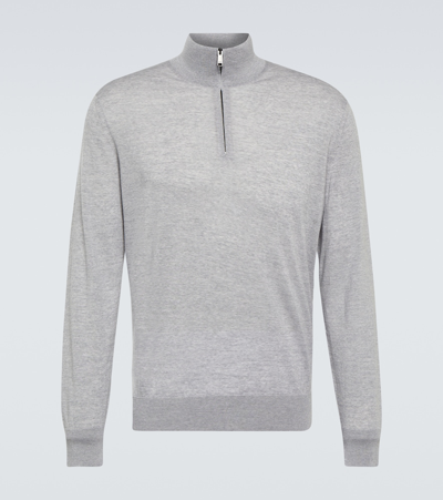 Zegna Turtleneck Wool Sweater In Grey