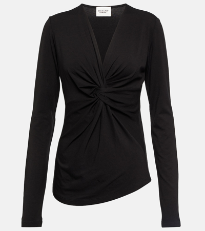 Isabel Marant Étoile Knot-detail Long-sleeved Top In Black