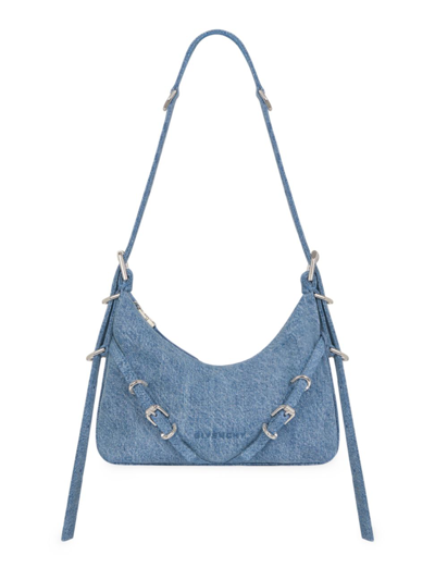 Givenchy Women's Voyou Crossbody Bag In Washed Denim In Multicolor