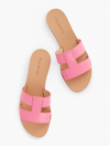 Talbots Hannah Vachetta Leather Slides - Hot Pink - 7m