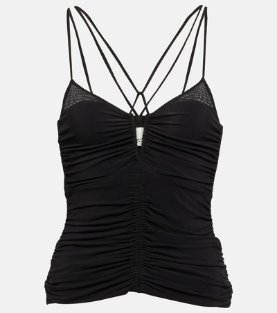 Isabel Marant Leila Ruched Jersey Top In Black