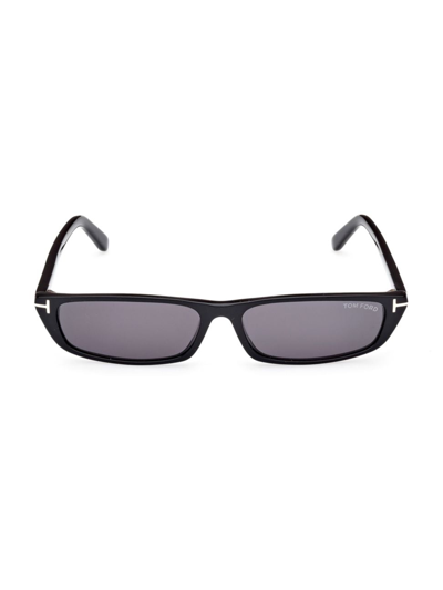 Tom Ford Women's Alejandro 59mm Rectangular Sunglasses In Black Smoke