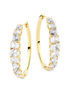 ADRIANA ORSINI WOMEN'S MESMERIZE 18K-GOLD-PLATED & CUBIC ZIRCONIA OVAL HOOP EARRINGS