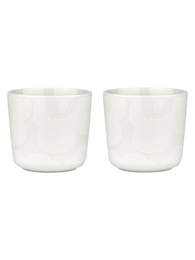 Marimekko Unikko 2-piece Coffee Cup Set In White