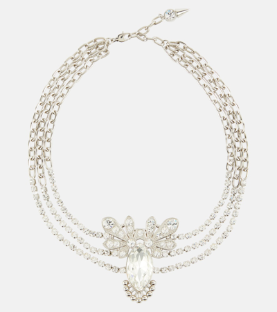 Rabanne Crystal-embellished Necklace In Silver
