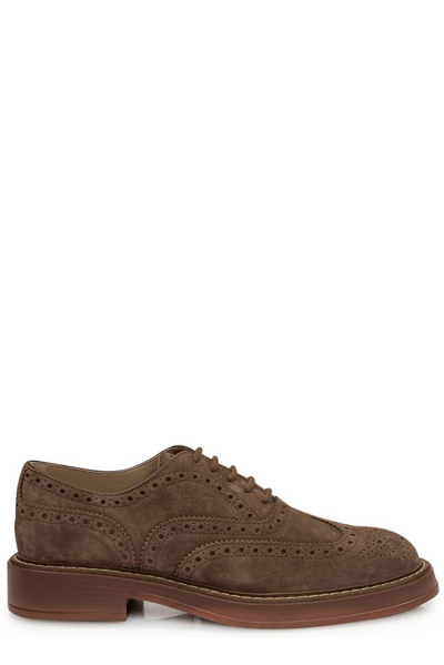 Tod's Round Toe Lace In Brown