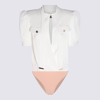 Elisabetta Franchi Ivory Viscose Blend Bodysuit In White