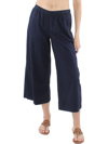 Eileen Fisher Slubby Cropped Wide-leg Pants In Blue