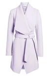 T Tahari Abbey Gabardine Belted Trench Rain Wrap Coat Jacket In Purple