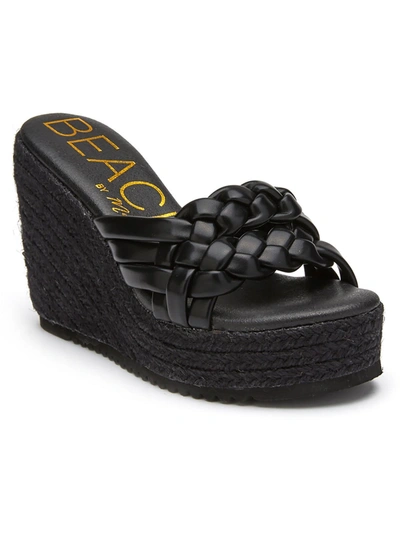 Beach By Matisse Womens Faux Leather Woven Espadrilles In Black
