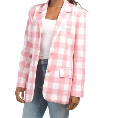 English Factory Gingham Check Blazer In Pink