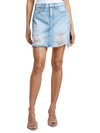 L AGENCE JOLENE WOMENS DESTROYED SHORT DENIM SKIRT