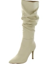 Journee Collection Sarie Ruched Shaft Pointed Toe Stiletto Boot In Beige