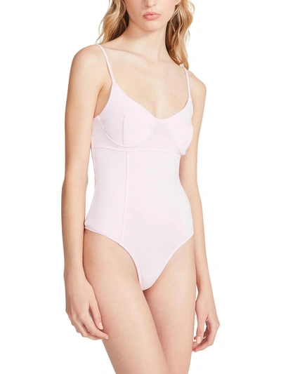 Steve Madden Dory Womens Underwire Thong Bodysuit In Pink