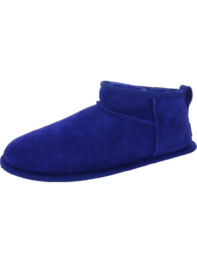 Ugg Classic Ultra Mini Womens Suede Ankle Bootie Slippers In Blue