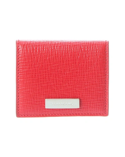 Ferragamo Logo Leather Coin Purse In Red