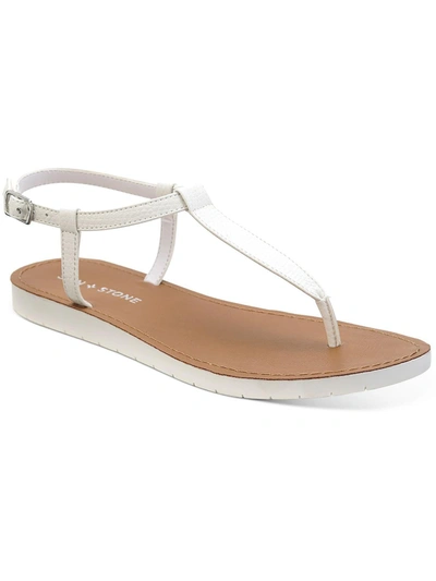 Sun + Stone Sskristi Womens Strappy Thong Sandals In White