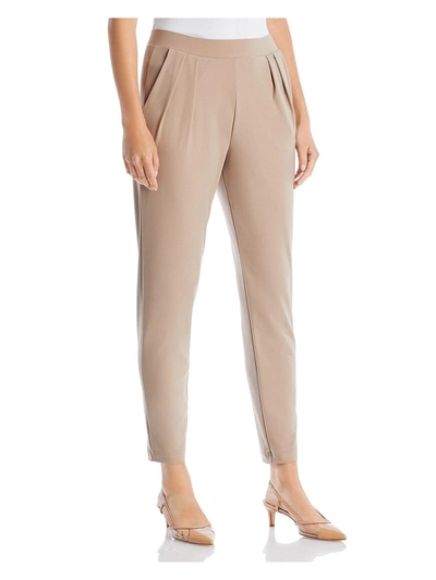 &basics Womens Slouchy Cropped Ankle Pants In Beige