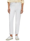 7 For All Mankind Womens Cropped Frayed Hem Straight Leg Jeans In Multi