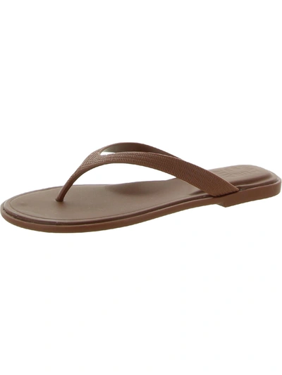 Naturalizer Jemm Womens Textured Flip Flop Flat Sandals In Brown