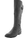 Karen Scott Leandraa Womens Faux Leather Riding Boots Knee-high Boots In Grey