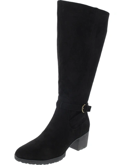 Dr. Scholl's Shoes Like It Womens Wide Calf Microfiber Knee-high Boots In Black