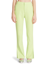 Steve Madden Spencer Womens Split Hem High Rise Flared Pants In Green