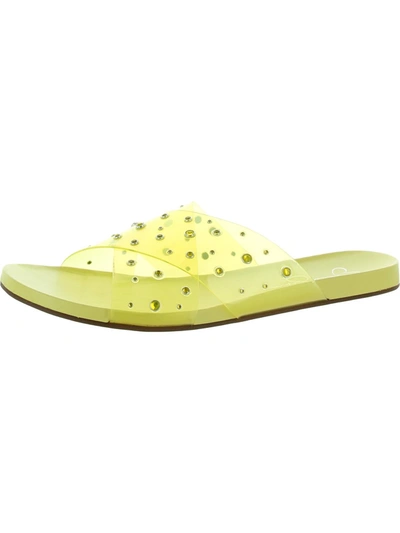 Jessica Simpson Tislie Womens Open-toe Slip-on Slide Sandals In Yellow