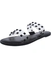 Wild Pair Ginnie Womens Double-band Slip On Flat Sandals In Black