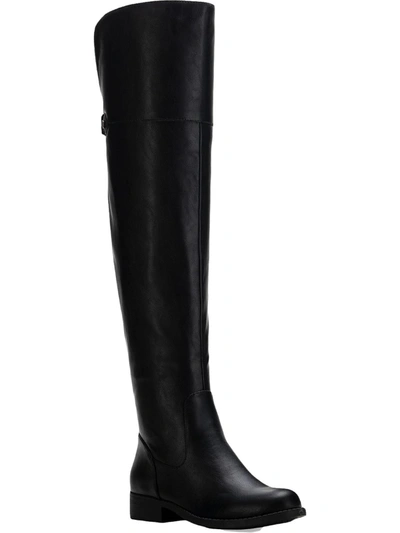 SUN + STONE ALLICCE WOMENS ZIPPER ROUND TOE OVER-THE-KNEE BOOTS